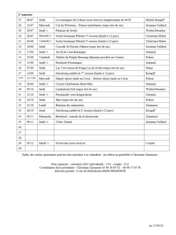 association lerchenberg rando calendrier sortie