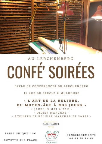 conférence confésoirées culture lerchenberg reliure marchal sarel art